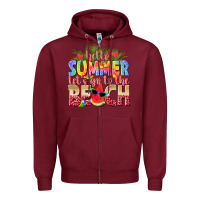 Burgundy hello summer lets go to the beach Zipper Hoodie - texasbilliewilder