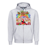 Heather Grey hello summer lets go to the beach Zipper Hoodie - texasbilliewilder