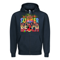 Navy hello summer lets go to the beach Zipper Hoodie - texasbilliewilder