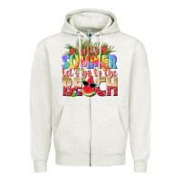 Oatmeal Heather hello summer lets go to the beach Zipper Hoodie - texasbilliewilder