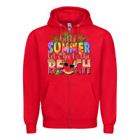 Red hello summer lets go to the beach Zipper Hoodie - texasbilliewilder