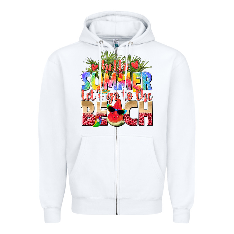Hello Summer Lets Go To The Beach Zipper Hoodie by texasbilliewilder | Teevron