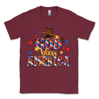 Burgundy god bless america Classic Tee - texasbilliewilder
