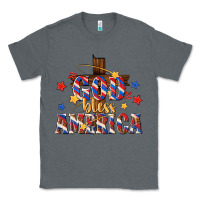 Charcoal Heather god bless america Classic Tee - texasbilliewilder