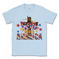 Dusty Blue god bless america Classic Tee - texasbilliewilder
