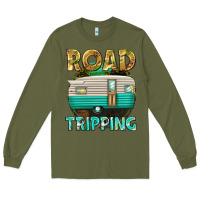 Army Green road tripping Long Sleeve Tee - texasbilliewilder