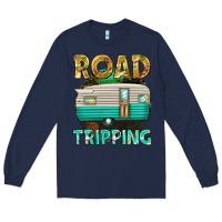 Navy road tripping Long Sleeve Tee - texasbilliewilder