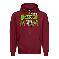 Burgundy soccer mom with leopard Zipper Hoodie - Zillion Design Studio
