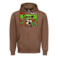 Chestnut soccer mom with leopard Zipper Hoodie - Zillion Design Studio