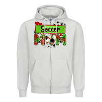 Dove Grey soccer mom with leopard Zipper Hoodie - Zillion Design Studio