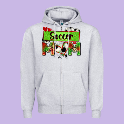 Soccer Mom With Leopard Zipper Hoodie Designed By Zillion Design Studio