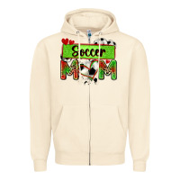 Sandshell soccer mom with leopard Zipper Hoodie - Zillion Design Studio
