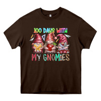 Chocolate Brown 100 days with my gnomies Heavy Core Tee - RacoonDesign