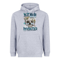 Heather Grey not made for winter skull Heavyweight Hoodie - FaDigitalArtStudio