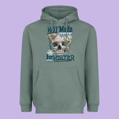 Not Made For Winter Skull Heavyweight Hoodie Designed By Fadigitalartstudio
