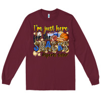 Burgundy im just here for the snacks sports sister Long Sleeve Tee - Zillion Design Studio