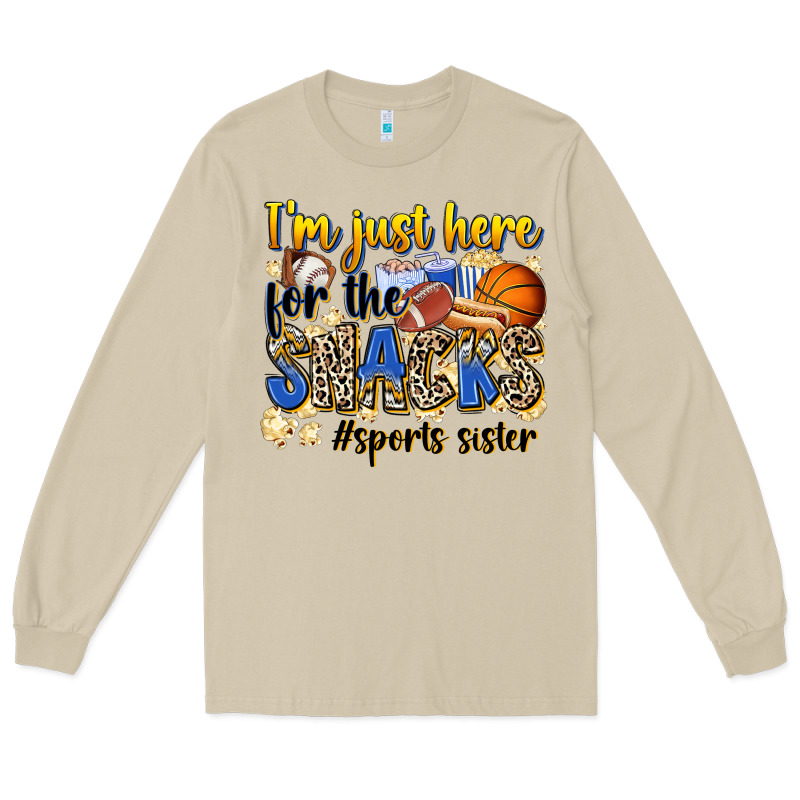 Im Just Here For The Snacks Sports Sister Long Sleeve Tee by Zillion Design Studio | Teevron
