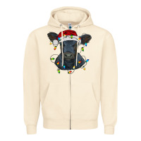 Sandshell christmas baby black angus calf with lights Zipper Hoodie - RanaPortraitStore