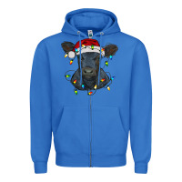 True Royal christmas baby black angus calf with lights Zipper Hoodie - RanaPortraitStore