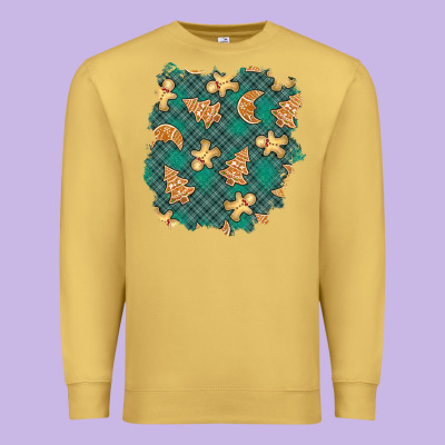 Christmas Gingerbread Cookies Patch Premium Sweatshirt Designed By Bundleandbundleshop
