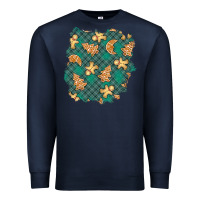 Navy christmas gingerbread cookies patch Premium Sweatshirt - BundleAndBundleShop