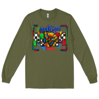 Army Green autism mom checkered flag Long Sleeve Tee - Zillion Design Studio
