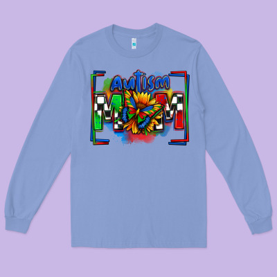 Autism Mom Checkered Flag Long Sleeve Tee Designed By Zillion Design Studio