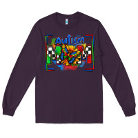 Plum autism mom checkered flag Long Sleeve Tee - Zillion Design Studio