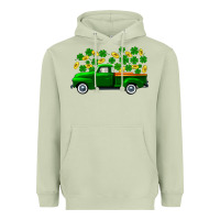 St Patricks Shamrock Gold Truck Heavyweight Hoodie | Teevron