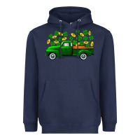 Navy st patricks shamrock gold truck Heavyweight Hoodie - FaDigitalArtStudio
