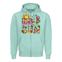 Seafoam here comes the sun Zipper Hoodie - texasbilliewilder