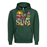 Sports Green here comes the sun Zipper Hoodie - texasbilliewilder