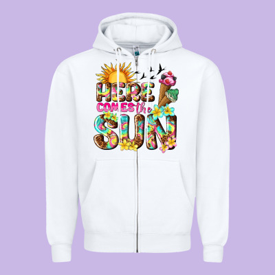 Here Comes The Sun Zipper Hoodie Designed By Texasbilliewilder