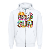 White here comes the sun Zipper Hoodie - texasbilliewilder