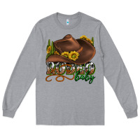 Heather Grey rodeo baby western Long Sleeve Tee - texasbilliewilder
