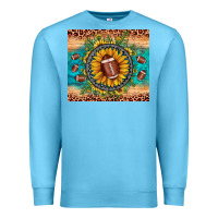 Ocean Blue football leopard turquoise sunflower Premium Sweatshirt - JahusDesignShop