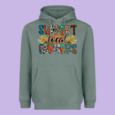 Support Local Farmers Heavyweight Hoodie Designed By Racoondesign