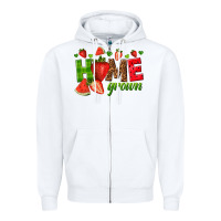 White home grown Zipper Hoodie - texasbilliewilder