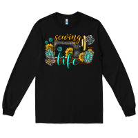 Black sewing life western Long Sleeve Tee - texasbilliewilder