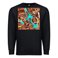 Black football leopard cowhide seamless pattern Premium Sweatshirt - JahusDesignShop