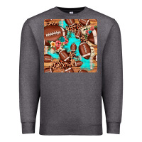 Charcoal Heather football leopard cowhide seamless pattern Premium Sweatshirt - JahusDesignShop