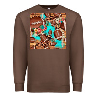 Chestnut football leopard cowhide seamless pattern Premium Sweatshirt - JahusDesignShop