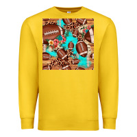 Lemon football leopard cowhide seamless pattern Premium Sweatshirt - JahusDesignShop