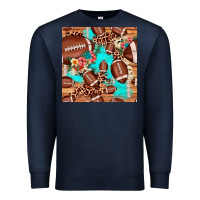 Navy football leopard cowhide seamless pattern Premium Sweatshirt - JahusDesignShop