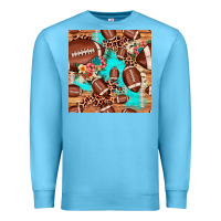 Ocean Blue football leopard cowhide seamless pattern Premium Sweatshirt - JahusDesignShop