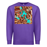 Purple football leopard cowhide seamless pattern Premium Sweatshirt - JahusDesignShop