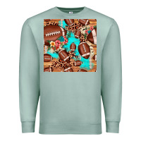 Seafoam football leopard cowhide seamless pattern Premium Sweatshirt - JahusDesignShop