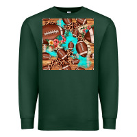 Sports Green football leopard cowhide seamless pattern Premium Sweatshirt - JahusDesignShop