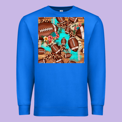 Football Leopard Cowhide Seamless Pattern Premium Sweatshirt Designed By Jahusdesignshop