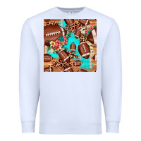 White football leopard cowhide seamless pattern Premium Sweatshirt - JahusDesignShop